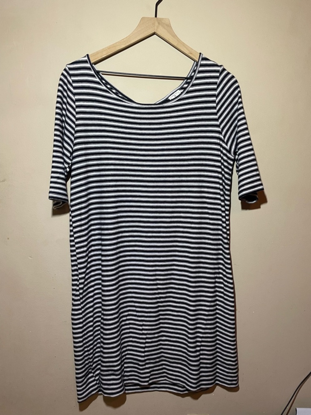 We The Free Black and White Striped Midi Dress, large